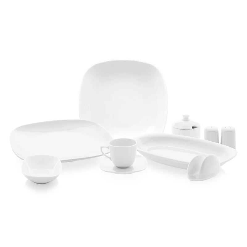 22 cm - Mimoza Piatto Fondo In Porcellana - Set 12 Pz