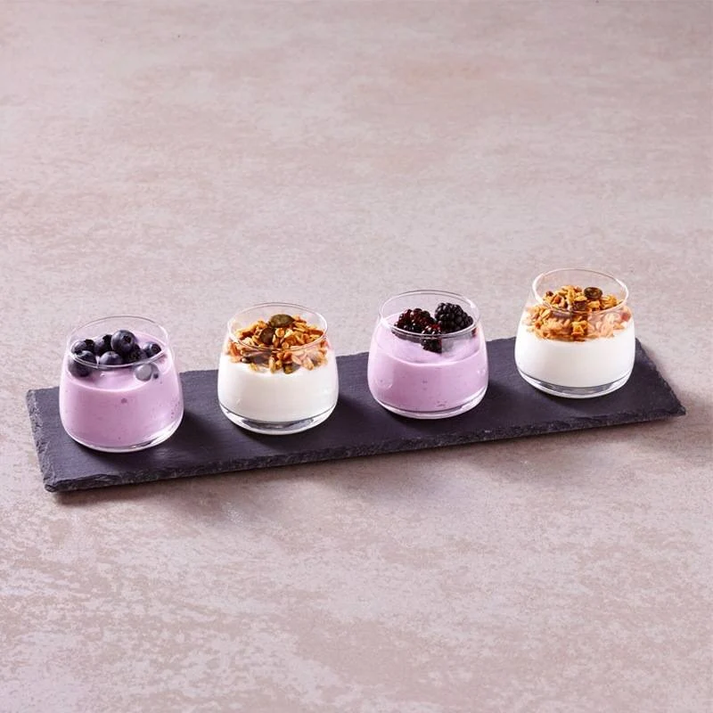 11 cl Happy Hour Coppette per Aperitivo Con Supporto Vassoio In Ardesia - Set 5 Pz