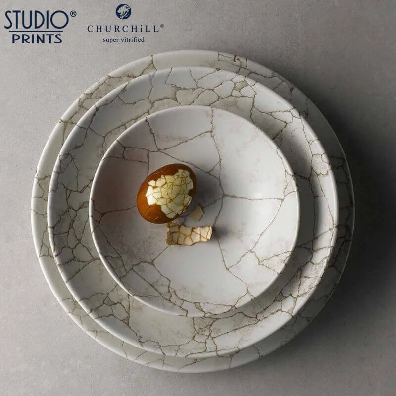24.8 cm - Studio Prints Kintsugi Piatto Fondo In Porcellana Vetrificata