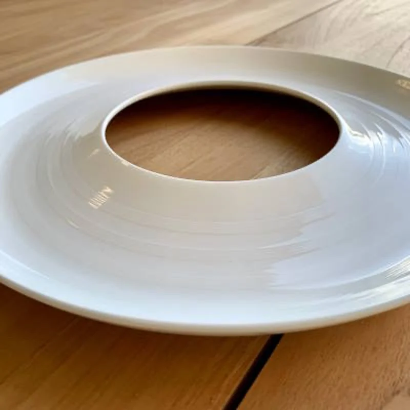 31 cm - Magnesium Deep Ring Piatto Presentazione Rotondo In Porcellana - Set 2 Pz