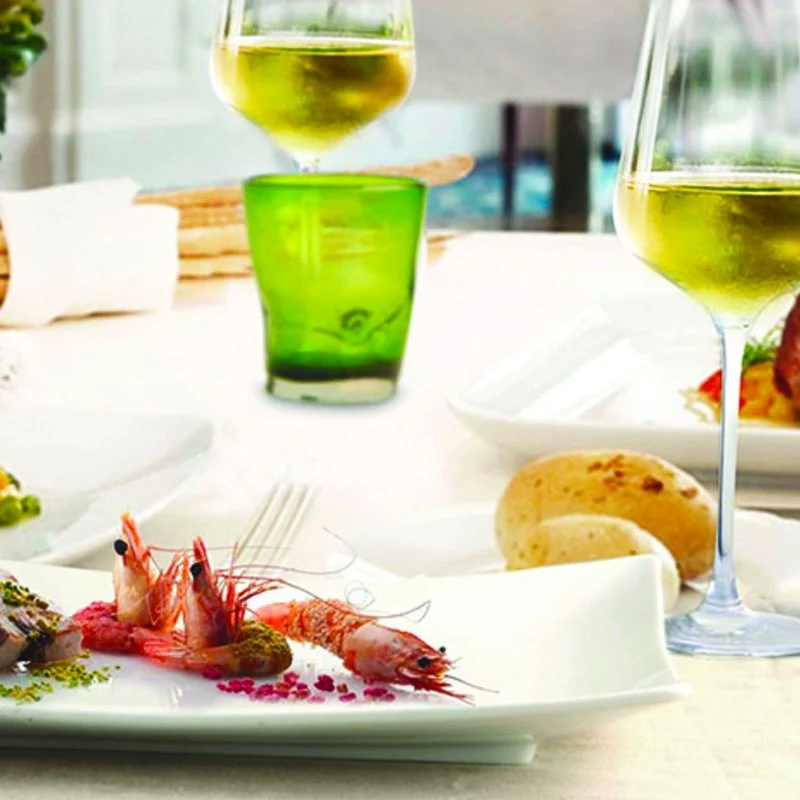 35x25 cm - Justwhite Piatto Presentazione Rettangolare In Porcellana - Set 3 Pz