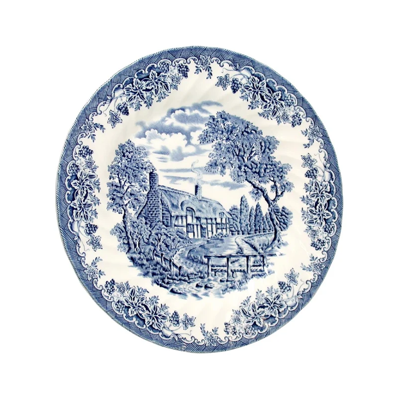 James Sadler & Sons Brookblue Servizio Piatti In Terracotta - Set 18 Pz