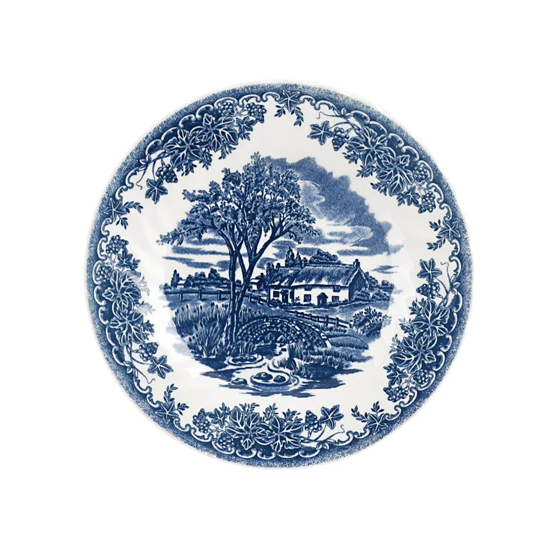 James Sadler & Sons Brookblue Servizio Piatti In Terracotta - Set 18 Pz