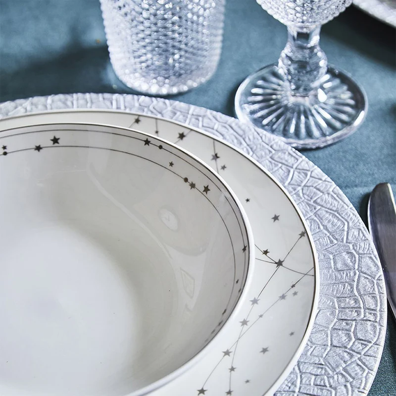 Madison Silverlight Servizio Piatti In Porcellana - Set 18 Pz