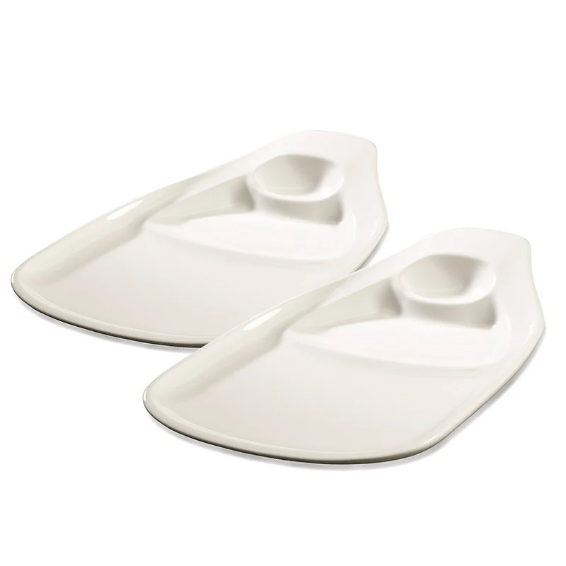 30.9x28.8 cm - BBQ Passion Piatto Bistecca In Porcellana - Set 2 Pz