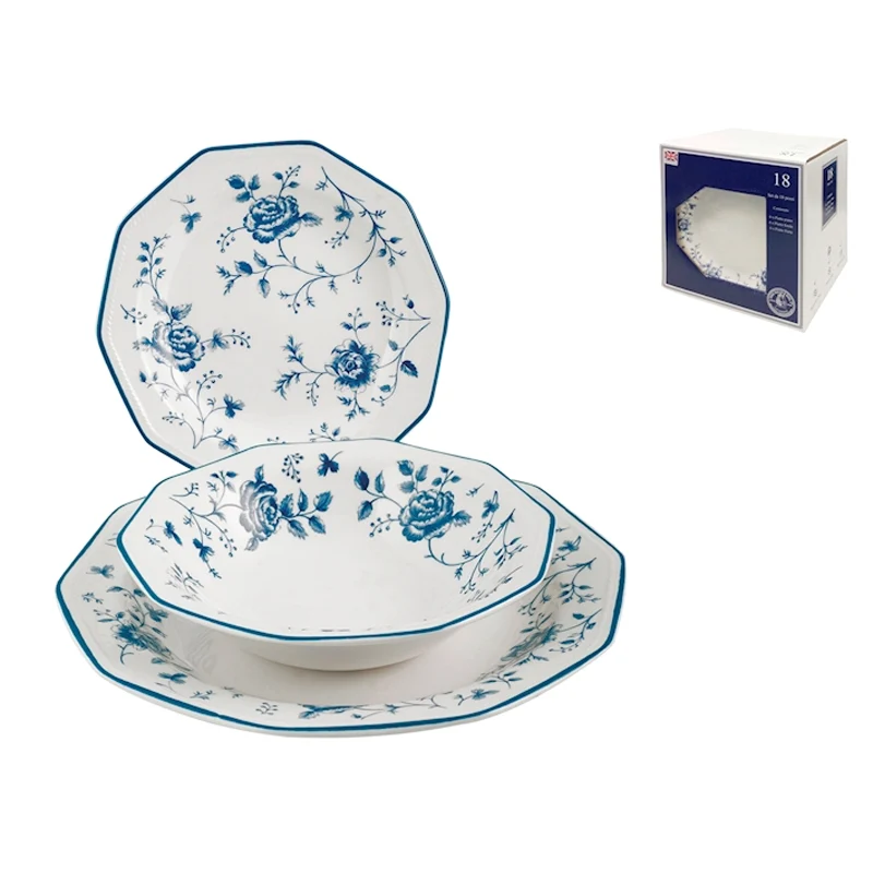 James Sadler & Sons Rose Servizio Piatti In Terracotta - Set 18 Pz