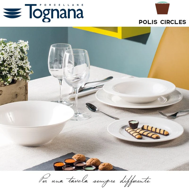 Polis Circles Servizio Piatti In Porcellana - Set 18 Pz