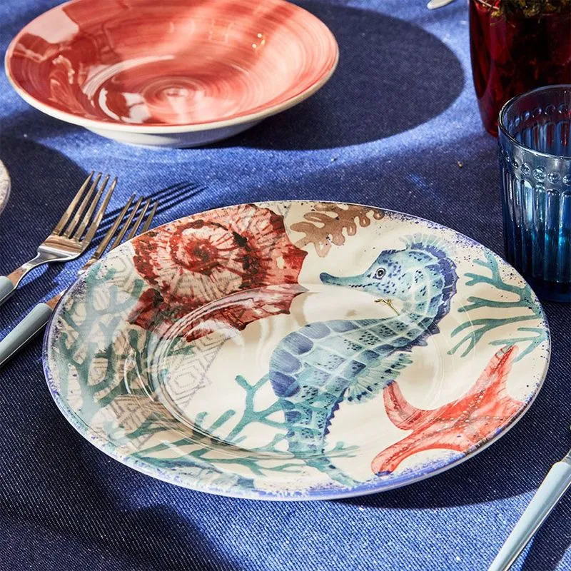 Vela Aquarium Servizio Piatti In Stoneware - Set 18 Pz