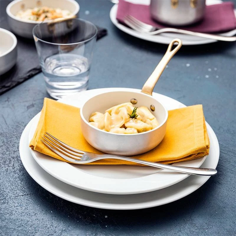 10 cm - Miniature Mini Casseruola Bassa In Alluminio Con Manico In Ottone