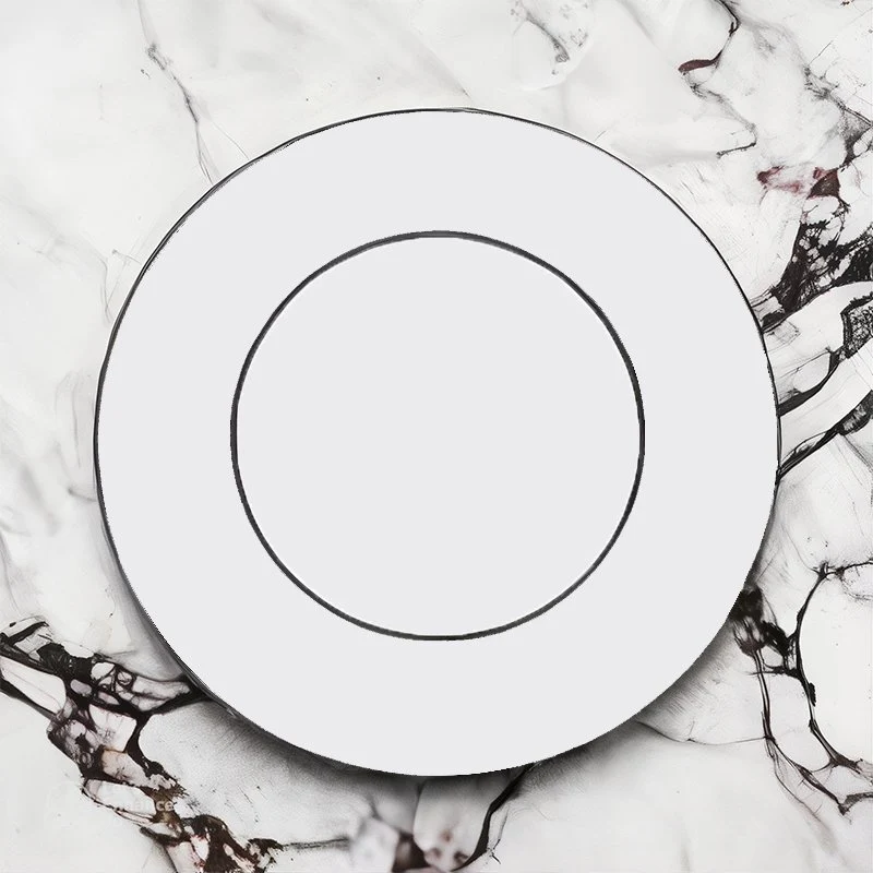 17 cm - Ligne Noir Piatto Pane In Porcellana - Set 6 Pz