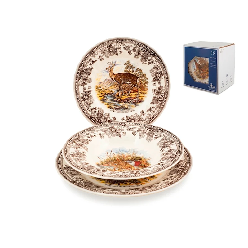 James Sadler & Sons Wild Servizio Piatti In Terracotta - Set 18 Pz