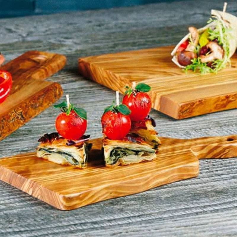 40x15 cm - Tableware Buffet & Display Vassoio Con Manico In Legno di Ulivo