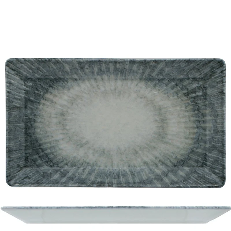 29x17.5 cm - Space Piatto Vassoio Rettangolare In Porcellana - Set 6 Pz