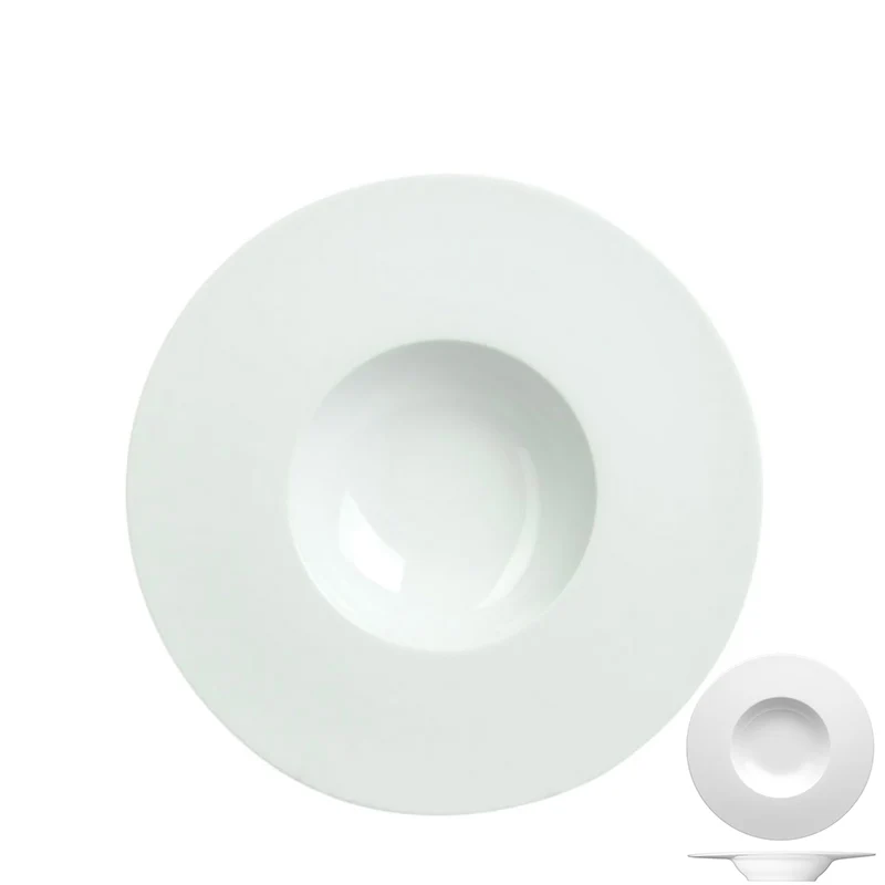29 cm - Saturno Piatto Fondo In Porcellana - Set 12 Pz