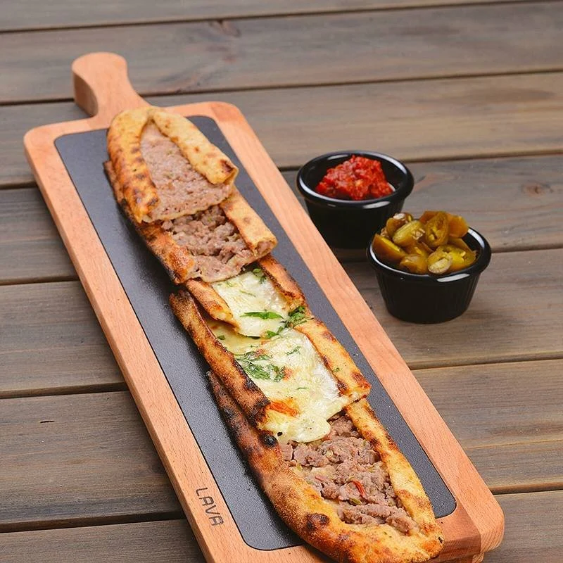 60x15 cm - Tableware, Buffet & Display Piatto In Ghisa Con Supporto In Legno