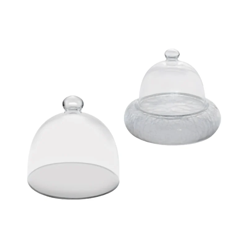 Crackle Cloche - Campana Per Piatto Donut In Vetro