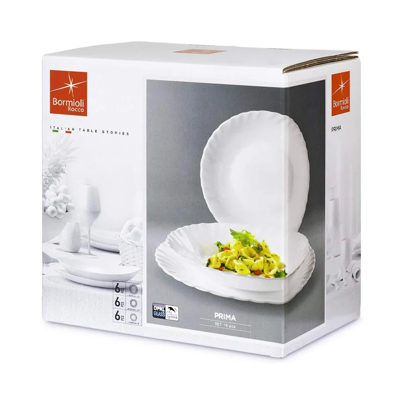 Prima Servizio Piatti In Vetro - Set 18 Pz