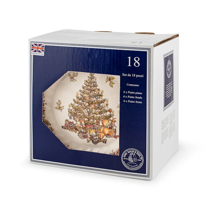 James Sadler & Sons Season Greetings Servizio Piatti In Terracotta - Set 18 Pz