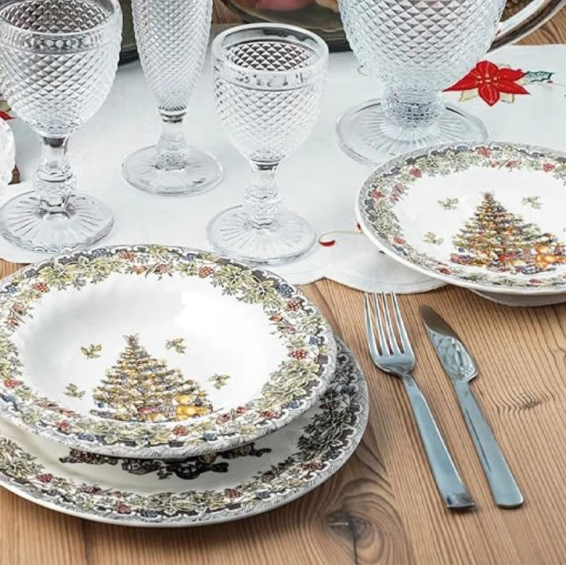 James Sadler & Sons Season Greetings Servizio Piatti In Terracotta - Set 18 Pz