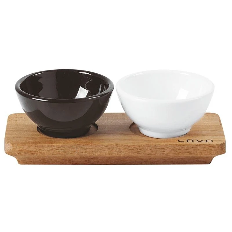20x8 cm - Happy Hour Vassoio Porta Snack Con Inserti In Legno
