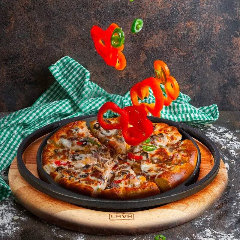 28 cm - Cast Iron Cookware Piatto Pizza In Ghisa