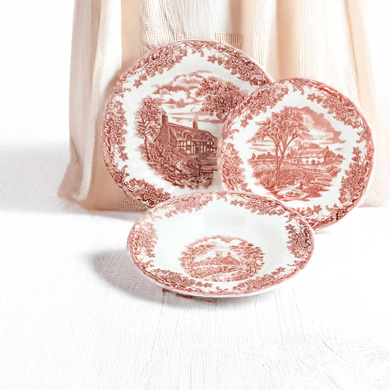 James Sadler & Sons Brookpink Servizio Piatti In Terracotta - Set 18 Pz