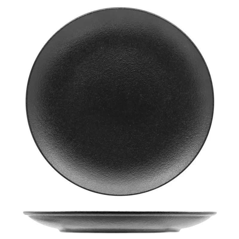 27 cm - Black Dazzle Piatto Piano In Porcellana - Set 6 Pz