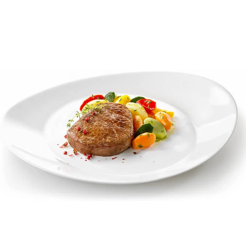 31.7 cm - Grangusto Piatto Bistecca In Vetro Opale Temperato - Set 6 Pz