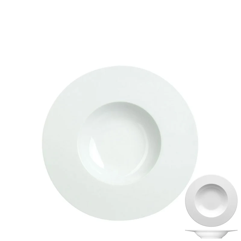 25 cm - Saturno Piatto Fondo In Porcellana - Set 12 Pz
