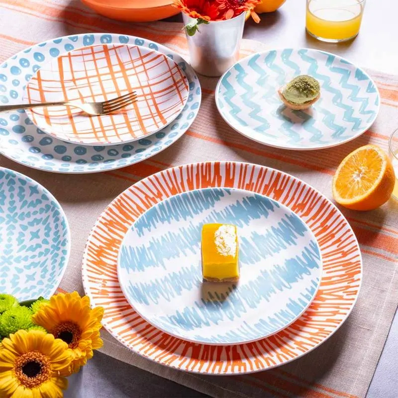 Louise Agua Servizio Piatti In Ceramica - Set 18 Pz