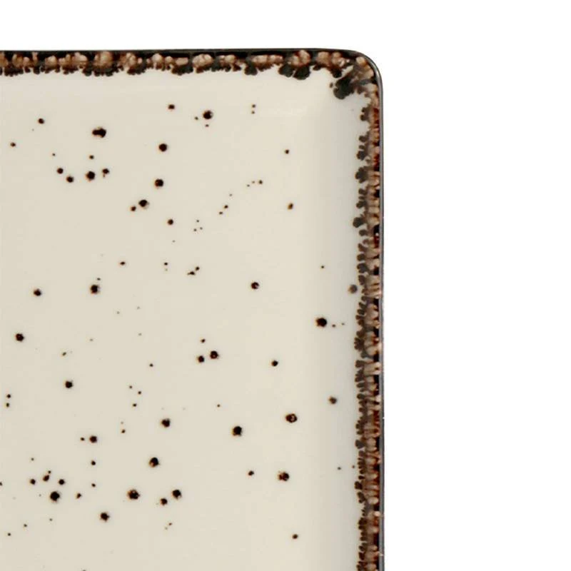 27x14 cm - Cromya Cream Piatto Vassoio Rettangolare In Porcellana