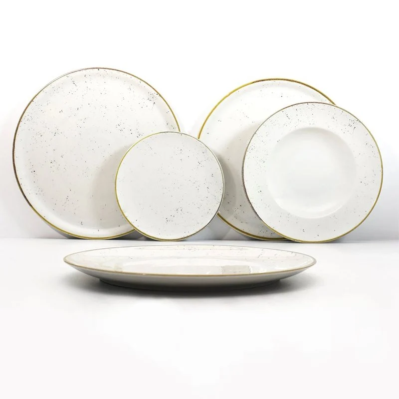 31 cm - Stains Piatto Pizza In Porcellana - Set 6 Pz
