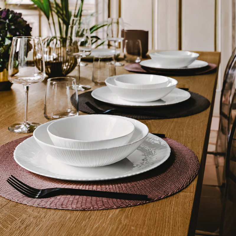 Coconut Servizio Piatti In Vetro Opale - Set 18 Pz