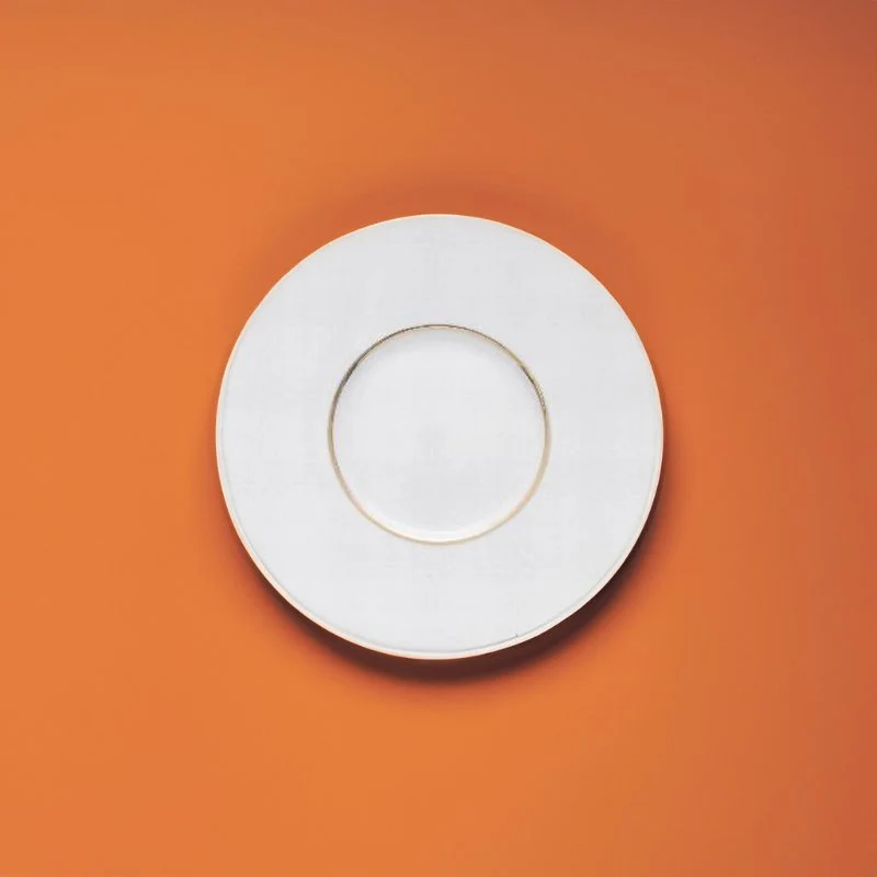 17 cm - Ligne D'Or Piatto Pane In Porcellana - Set 6 Pz