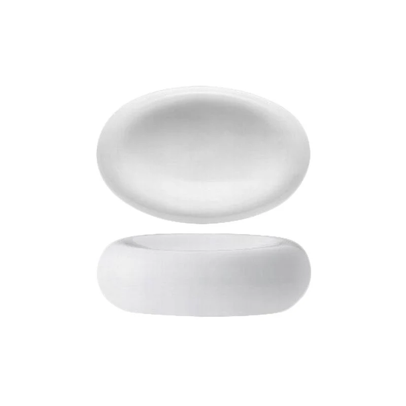 15x10 cm - Stone Piatto Presentazione Ovale In Porcellana - Set 6 Pz