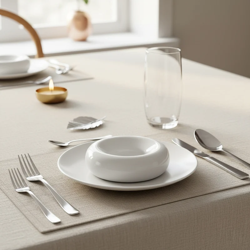 11 cm - Stone Piatto Presentazione Rotondo In Porcellana - Set 6 Pz