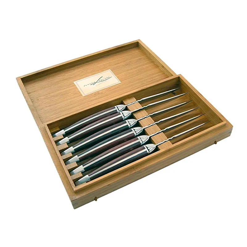 22 cm - Coltello Bistecca In Scatola Regalo In Acciaio Inox - Pakkawood - Set 6 Pz