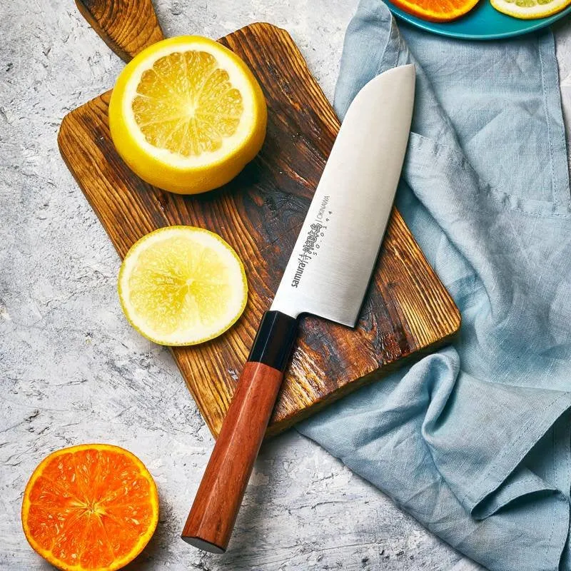 17.5 cm - Okinawa Coltello Santoku In Acciaio Inox