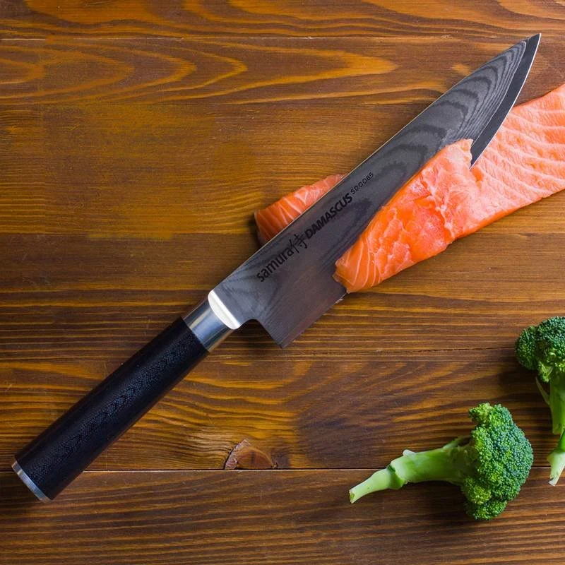24 cm - Damascus Coltello Cucina In Acciaio di Damasco