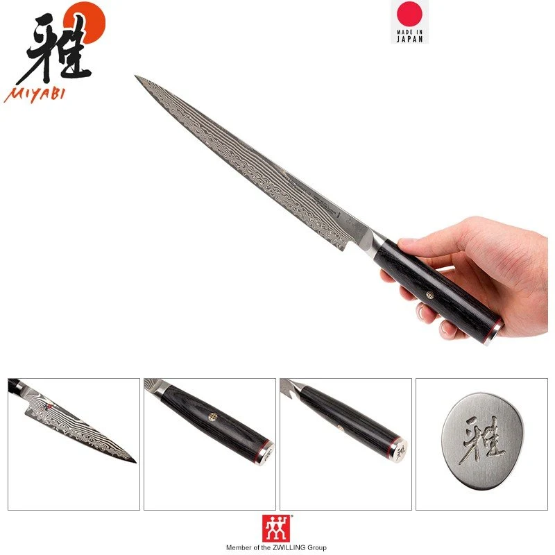 24 cm - Miyabi 5000FCD Coltello Sujihiki In Acciaio Inox - Plastica