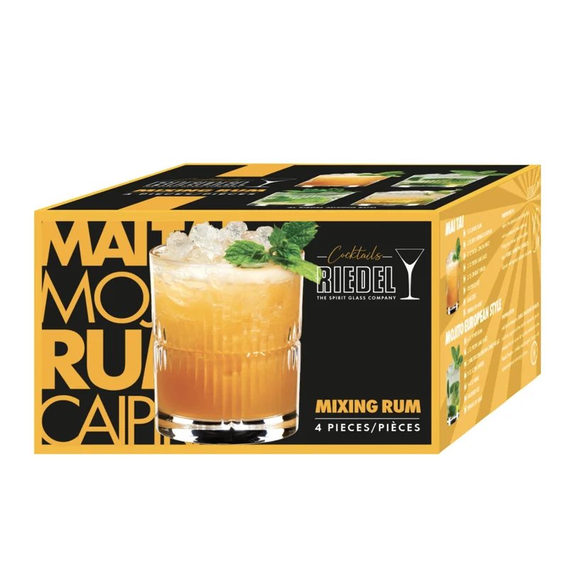 32.3 cl - Mixing Rum Bicchiere Rum in Vetro - Set 4 Pezzi