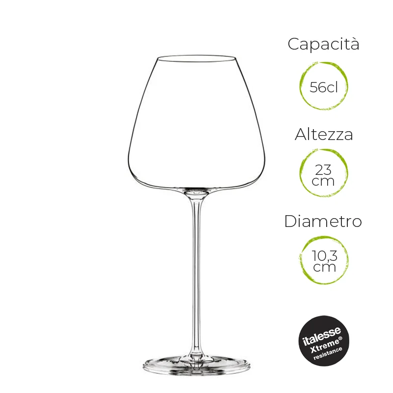 56 cl - T-Made 55 Calice Degustazione in Vetro - Set 2 Pezzi