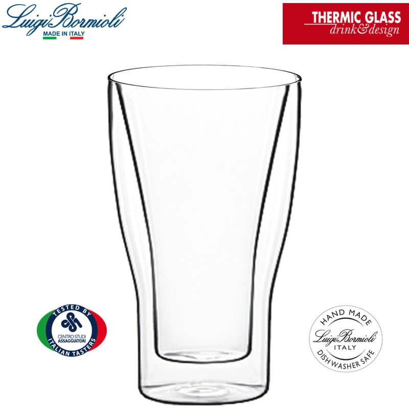 34 cl - Thermic Glass Duos Bicchiere Cappuccino in Vetro Borosilicato - Set 2 Pezzi