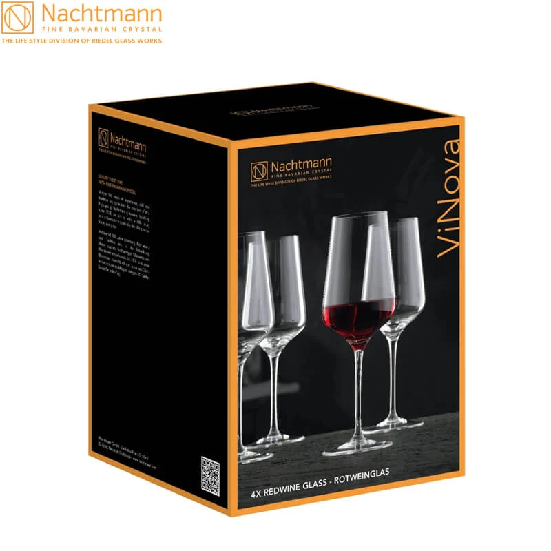 55 cl - ViNova Calice Vino Rosso in Vetro - Set 4 Pezzi