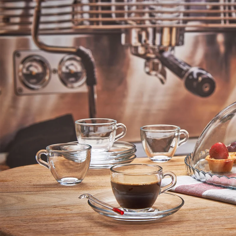 9 cl - Basic Tazzina Caffé in Vetro - Set 6 Pezzi