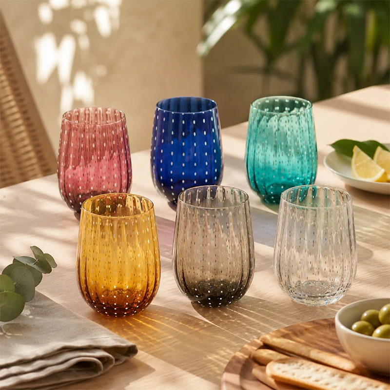 24 cl - Shiraz Bicchiere Acqua in Vetro - Set 6 Pezzi