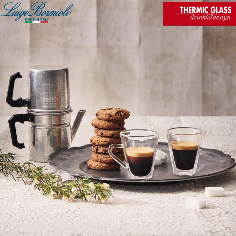10.5 cl - Thermic Glass Tazzina Caffé in Vetro Borosilicato - Set 2 Pezzi
