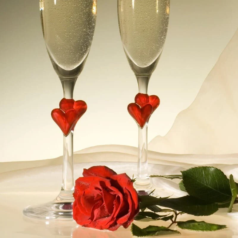 17.5 cl - L'Amour Calice Flute in Vetro - Set 2 Pezzi