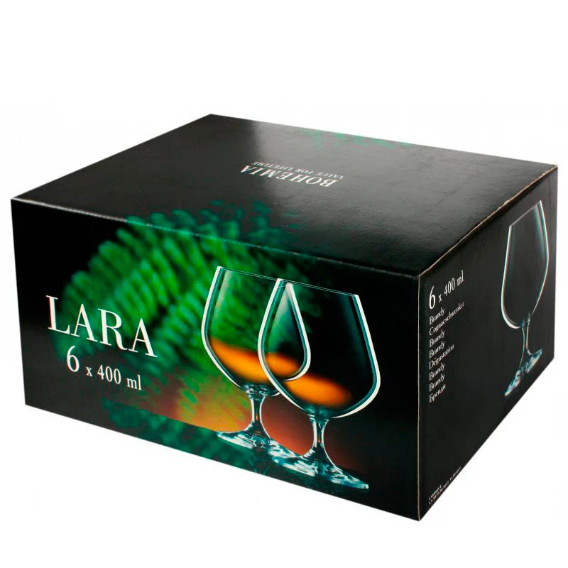 60 cl - Lara Calice Snifter in Vetro - Set 6 Pezzi