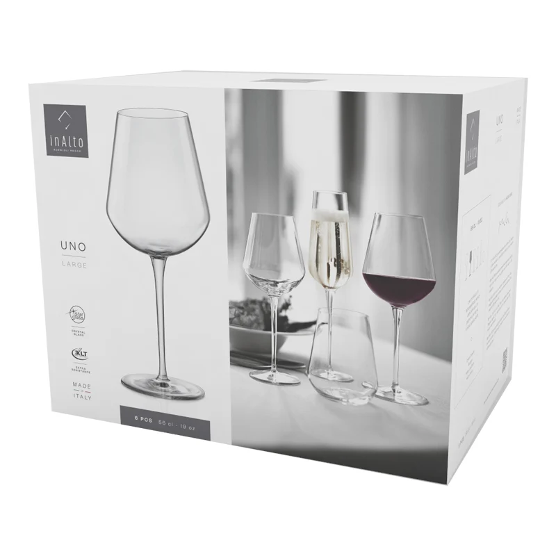 56 cl - InAlto Uno Calice Vino Rosso in Vetro - Set 6 Pezzi